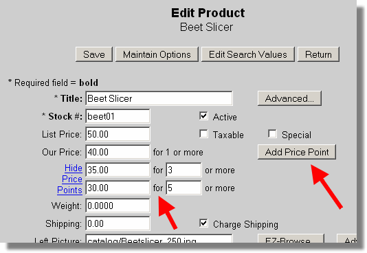 Volume discounts