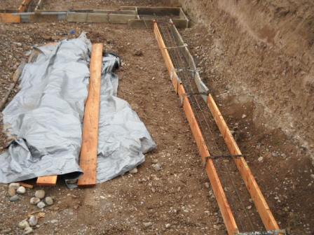 Forms in place for the footers