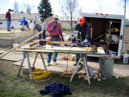 Sawing boards for the basement interior walls