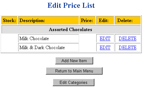 EZ-Order Configuration Form 