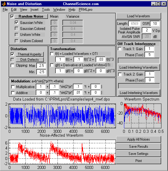 Noise and Distortion Screen