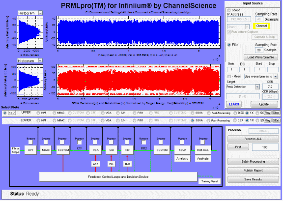 PRMLpro front-end Simulation Screen