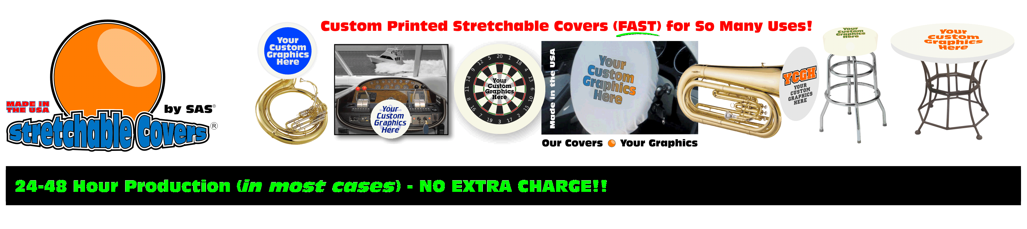 24 Hour Production Marching Band Stretchable Tuba Bell Covers from