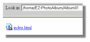 Select the index.html page of album