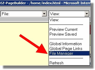 Starting from within EZ-PageBuilder