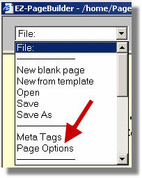 Selecting page options