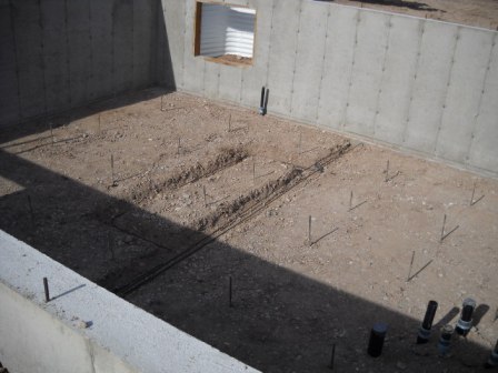 Basement floor ready for concrete pour