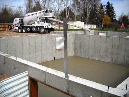 Basement floor concrete poured