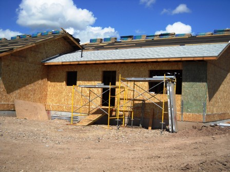 At the back of the home