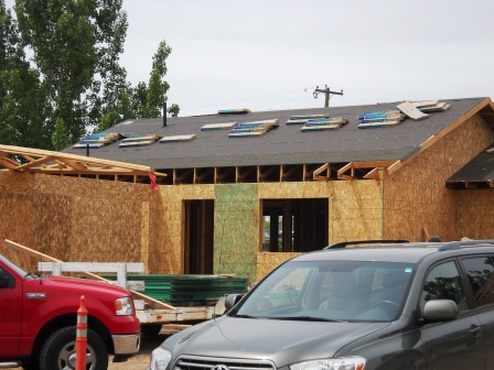 One volunteer crew replaced the rolled roofing.