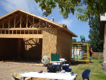 Another volunteer crew works on