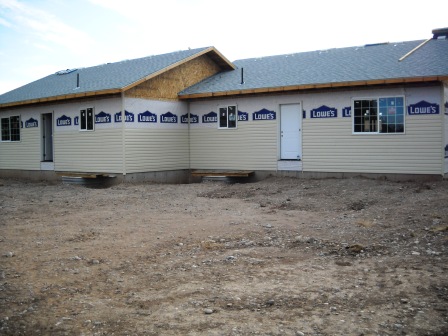 Work on the back of the house