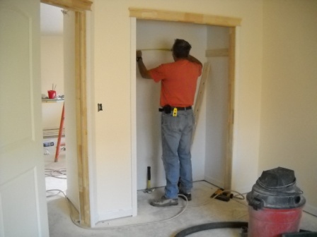 Closet installation and interior trim work