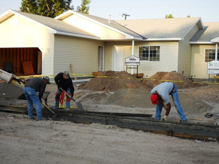 Curb and gutter concrete is almost finished