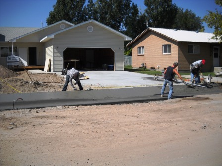 And the sidewalk, curb and gutter are complete.