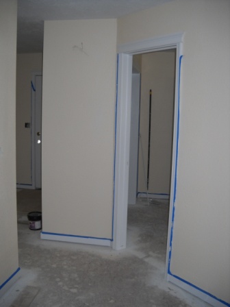 Inside the homes, trim and baseboards