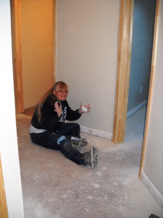 caulked trim inside...