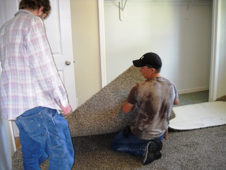 October 23 - the carpet installers arrived