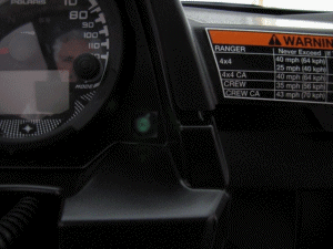 One LED Dash Indicator 2016 Polaris Ranger 900 XP