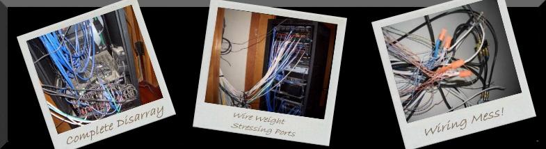 Structured wiring before and after photos.